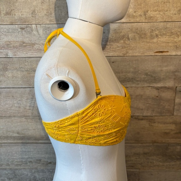 Kate Spade New York‎ women’s saffron yellow eyelet lace bikini top in size small - Picture 4 of 9